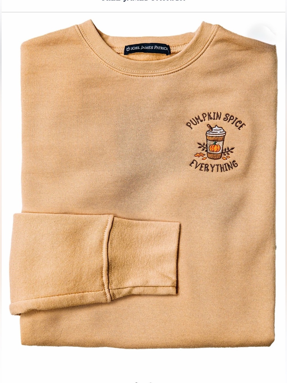 Brand New Kiel James Patrick Beige Pumpkin Spice Sweatshirt in Small